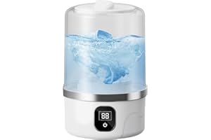 QAWNER Mini Lavadora, Portátil Lavadora Inalámbrica, Inalámbrico Portátil Laundry Cup, 3000mAh Battery, Impermeable Herramienta De Limpieza Automática Para Ropa Interior Calcetines (Blanco)