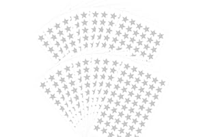 PBAHAUP Autocollants étoiles, 770 pièces 10 feuilles d'autocollants étoiles laser pour enfants, autocollants à paillettes pour décoration artisanale, couleurs argentées, pour enseignants et travaux manuels
