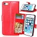 Produktbild Nancen Compatible with Handyhülle iPhone 5 / 5S Lederhülle Style Acht Farbe Weich PU Flip Case Ledertasche/Schutz Etui, Karten Slot Foto Wallet Hülle