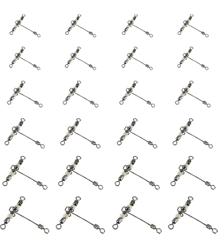 MagiDeal - Lot De 10 émerillons à Triple Roulement Pour La Pêche - Rotation 360° - Acier Inoxydable - Tailles Variées