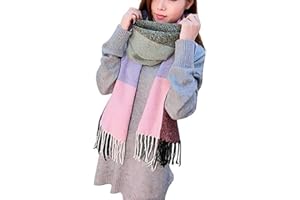 YUSON GIRL Sciarpa Donna Inverno, donna inverno scialle maglione cappotto Girl grandi Tartan Wrap Maglia Scialle Inverno Donna, Poncho Donna Invernale Stola Pashmina per Donna