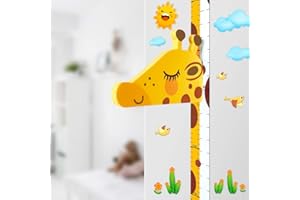 Tabla de medición de altura para decoración infantil, diseño de cabeza de jirafa móvil en 3D DUOUPA