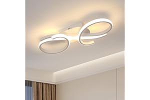 Comely Lampada da Soffitto Moderna, 36W 3900LM Plafoniera LED Design Creativa Curva, Lampadario Acrilico Bianco per Soggiorno Cucina Bagno Camera da Letto Corridoio, Luce Bianco Caldo 3000K