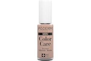 PODERM - MYCOSE ONGLES | SPÉCIAL HOMME | VERNIS TEA TREE COULEUR PEAU MAT NON BRILLANT | Soigne & Camoufle les imperfections | Vernis professionnel pied/main | Facile & rapide | Swiss Made