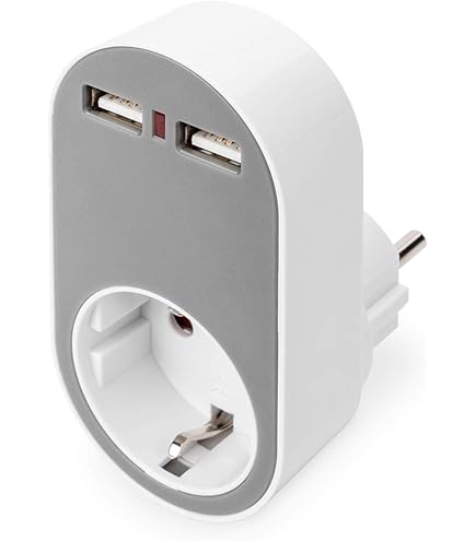 EMOS Steckdosenadapter Mit 2 USB-Ports - Schuko-Stecker, 2100 MA, Kindersicherung, 4000 W, 250 V, Weiß, Ideal Für Reisen