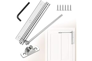 QUCUMER Door Closer, Spring Loaded Door Closer Aluminum Alloy Light Duty Door Closer Surface Mounted Door Closer Automatic Gate Self-Closing Hinge with Screws for Home, Office, Hotel Door