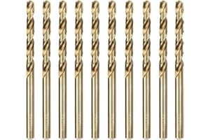 luwiscook M35 HSS Cobalt Bohrer Set 4mm 10-tlg. HSS Metallbohrer Professional Geschliffen Kobalt Spiralbohrer fur Edelstahl, Metall, Harte Stähle, Aluminium, Hölzern und Hartplastik