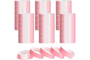 TRUEIN 300 Braccialetti di Carta per Eventi, 25cm/9.8in Bracciali Discoteca, Braccialetti D'ingresso, Braccialetti di Carta Impermeabili, Bracciali per Festival per Eventi, Feste, Parchi Acquatici (Rosa)