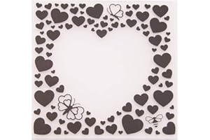 arriettycraft Heart Shape Lots of Love Hearts Plastic Embossing Folder for Scrapbook DIY Album Card Tool Plastic Template Folders