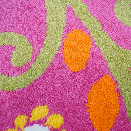 Kinder Teppich Play Eule bunt Pink Creme Gelb Grün Orange Türkis Rot Öko Tex versch Größen, Moda:80 x 150 cm - 5