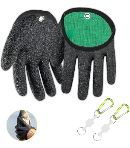 Lot De 2 Gants De Pêche Magnétiques – Texture Antidérapante, Polyester Imperméable – Avec Boucle Aimantée Pour Ceinture