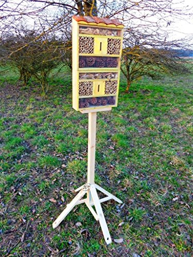 Groß – insektenhotels gelb hellgelb Sonne Vogelhäuser nistkästen insektenhotel, mit Holzrinde-Naturdach, FDV-HOST-OS als Ergänzung zum Meisen nistkästen Meisenkasten oder zum Vogelhaus Vogelfutterhaus Futterstation für Vögel Insektenhäuschen – insektenhotels, insektenhotel für ökologische biologische natürliche Blattlausbekämpfung, Marienkäferhaus-Marienkäfer-Marienkäferkasten-Schmetterlingshaus-Schmetterlinge,Gartendeko - 4