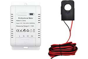 NIKJEBDF Tuya Smart Bi Directional ZIGBEE Energy Meter, 150A Clamp Smart Life Power Clamp Current Transformer App Monitor with Clamp CT
