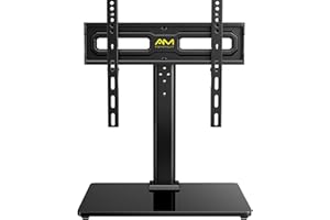Alphamount Télévision Support sur Pied TV Universel Pivotant - pour TV LED OLED LCD de 32-60 Pouces, Support de TV Réglable en Hauteur, Supporte 40 kg Max. VESA 400x400 mm