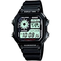 Casio Orologio Digitale AE-1200WHB-3BVDF, 39 Mm, Cassa Resin, Verde Militare, Mondiale, Cronografo, 10 Anni Batteria