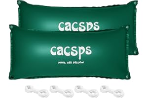 2 Packungen - CACSPS Poolkissen Winter, 120 x 240cm Ultradickes Luftkissen mit 4 Ösen Luftkissen Pool Winter Aufblasbare Winterkissen Überwinterung für Pool inkl. 2X Rollen Seil & 6X Reparaturset Grün