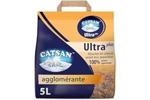 CATSAN Litière minérale agglomérante pour chat, 3 sacs de 5L