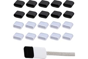 kiki fancy USB-C Schutzkappe 20er Pack, Staubschutzkappe USB-C Stecker Kunststoff Staubdichte Abdeckung des Datenkabels, Staubschutz des Ladekabels, Abdeckkappen für USB Typ-C (Schwarz + Transparent)