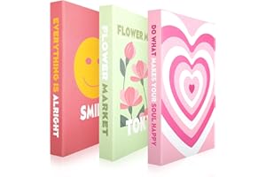 Tatuo Set of 3 Preppy Decorative Fake Books Funky Aesthetic Room Decor Coffee Table Faux Books Decor for Decoration Bookshelf Stuff Things(Preppy)