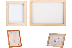 Hayaww 2 Pcs La Fabrication Du Papier Cadre Mesh Deckle Moule à Cadre En Bois Outils D'éCran De Cadre De Moule Papier En Bois Faisant Moule 2 Tailles Pour L'Enseignement De Fabrication Du Papier (2)