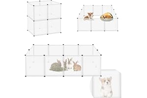 ORHEYA Recinzione a griglia per conigli, in plastica, senza porta, per porcellini d'India, per piccoli animali, fai da te, per cuccioli, 145 x 75 x 48 cm