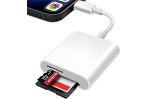 ALIKIAI SD Card Reader for iphone, SD Card Reader for ipad, 2 in 1 SD&TF Card Camera Reader Adapter,card reader for camera memory card, Plug and Play (snow)