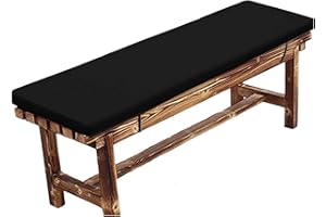 Waigg Kii Waterproof Garden Bench Cushion 2/3 Seater Outdoor Indoor,100/120cm Garden Bench Cushions Seat Pad Mat for Swing Patio Garden Home (100x30cm,Black)