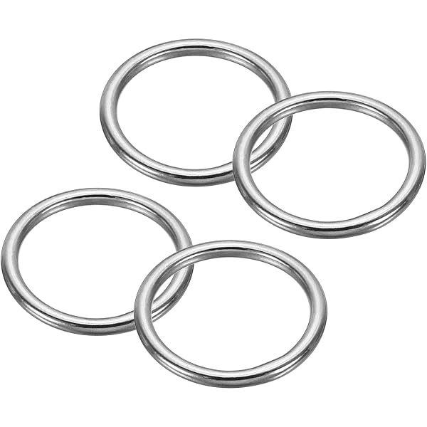 PATIKIL Anelli A D Saldati In Acciaio Inox 304 - 6 Pezzi 5x40 Mm - Accessori Per Cinture, Collari, Fai Da Te