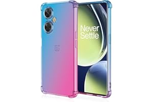 EASSGU Custodia per OnePlus Nord CE 3 Lite (6.7" Inches), Cover Silicone TPU Colore Sfumato Trasparente, Custodia per Telefono Antiurto e Antigraffio - Blu Rosa