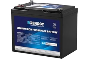 Renogy 100Ah 12V LiFePO4 Lithium Leisure Battery w/Bluetooth, 5000+ Cycles, IP67 and Group 24, Perfect for Trolling Motor, Fishing, Off-Road, Workshop, Shed, RV and Off-grid Use
