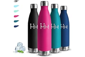 GRSTA Gourde Isotherme, Gourde 500ml, Sans BPA, Gourdes Inox, 24h Froid & 12h Chaud, Gourdes Metal, Anti Fuite, Gourd Reutilisable, Double Vide, Bouteille d'eau pour École, Bureau, Camping, Voyage, Running