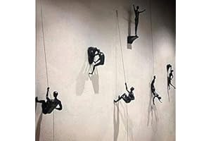 Set of 6 Climbing Man Wall Sculptures 3D Wall Art Decor,Handmade Home Unique Decor,Rock Climbing Gifts Modern 3D Wall Decoration,Resin Sculpture Creative Climbing Man Wall Sculptures,qzjijosen
