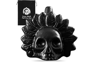 PORFOYO Fischietto della Morte Azteca, Fischietto Azteco Autentico con Urla Umane a 125 dB, Aztec Death Whistle per Halloween e Festa dei Morti con Borsa con Coulisse