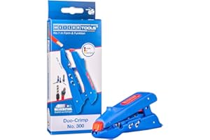 WEICON TOOLS Zaciskacz Duo-Crimp Nr 300 | Wielofunkcyjny ściągacz izolacji z bocznym obcinaczem i funkcją zaciskania