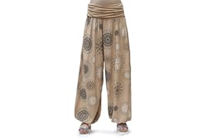 Gloop Pantalons décontractés XXL Sarouel légers pour Femmes Pantalons décontractés Pantalons d'été avec Beaucoup de Motifs 13024
