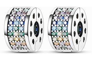 Hapour Clip Distanziatore Charm per Bracciale Clip Lock Stopper Bead Distanziatore DIY Fit Bracciale Serpente Europeo Apribile 925 Sterling Silver Beads Gioielli Regalo per le Donne Ragazze