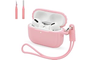 aceyoon Mjukt silikonfodral kompatibelt med AirPods Pro 2 (2023/2022/2019) med rengöringssats och snodd, fullt skyddande fodr