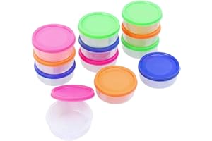 HEALLILY 12 Unidades de Jarras de Almacenamiento de Alimentos para Bebés con Tapas Almacenamiento de Congelador Pequeños Recipientes Reutilizables para Alimentos para Bebés Microondas Apto
