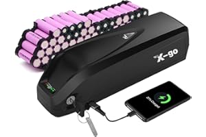 X-go 48V 13AH 4Pin Electric Bike Battery with Charger, USB Port, Ebike Battary Lithium-ion Battery for 1000W / 750W / 500W Motor (Bafang, AW, Most Ebike Conversion Kit)