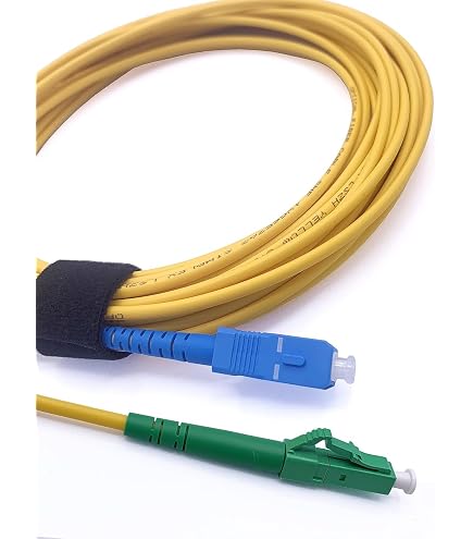CONBIC® LWL - Cavo in fibra ottica – 5 m, OS2 giallo, spina SC/APC a LC/APC 8°, cavo patch Simplex 9/125 – conduttore ottico 5 metri G.657.A2