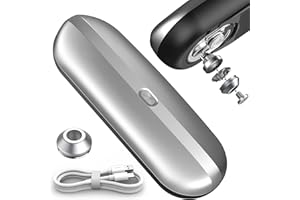 Morole Ouvre Boite Electrique Rechargeable USB, 2 Têtes de Coupe Interchangeables avec Bouton Marche/Arrêt, Bords de Coupe Propres et Lisses sans Toucher les Aliments