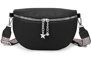 HIMS Crossbody Bag Damen Breiter Gurt, Umhängetasche Damen Klein, Bauchtasche Damen Leder Geldbörse, Damenhandtasche mit abnehmbarem Schulterriemen