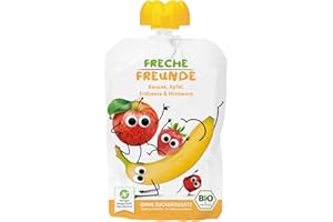 ‎FRECHE FREUNDE Freche Freunde Bio Quetschie "100% Banane, Apfel & Himbeere", 6er Pack (6 x 100 g)