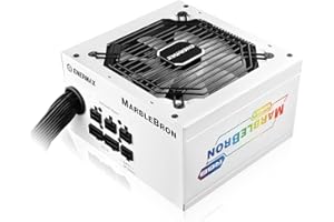 enermax MARBLEBRON ATX ARGB Gaming PC Alimentatore 850W 80Plus Bronzo (Semi Moduulare) Cavo a nastro, EMB850EWT-W-RGB, Bianco (508707)