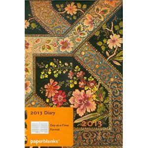 Paperblanks agenda filigrane floral ebène mini 100x140 mm 1 jour par page Janvier 2013 à Décembre 2013