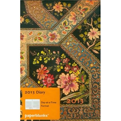 Paperblanks agenda filigrane floral ebène mini 100x140 mm 1 jour par page Janvier 2013 à Décembre 2013