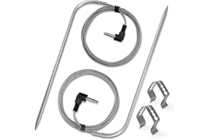 Entsong Grill-Pellet-Temperaturfühler-Sonde, geeignet für Pit Boss und Smoker, kompatibel mit Pit Boss Grill, kommt mit zwei Fleischnadel-Clips.