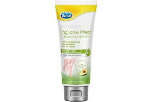 Scholl Expertcare daglig fotkräm känslig – med sheasmör och avokadoolja – hudkompatibilitet dermatologiskt bekräftad – oparfymerad – snabbt absorberande – inte fet – 75 ml