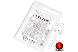Chanzon 50 Stück 10mm rote LED-Dioden lichter (durchsichtig rund transparent DC 2V 20mA) Helle Glühbirnen Lampen Elektronikkomponenten Anzeigelicht emittierende Dioden