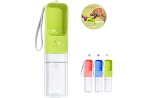SOFUNII TRUE LOVE Dog Water Bottle for Walking, Portable Pet Travel Water Drink Cup Mug Dish Bowl Dispenser, Made of Food-Grade Material Leak Proof & BPA Free - 15oz Capacity (green)
